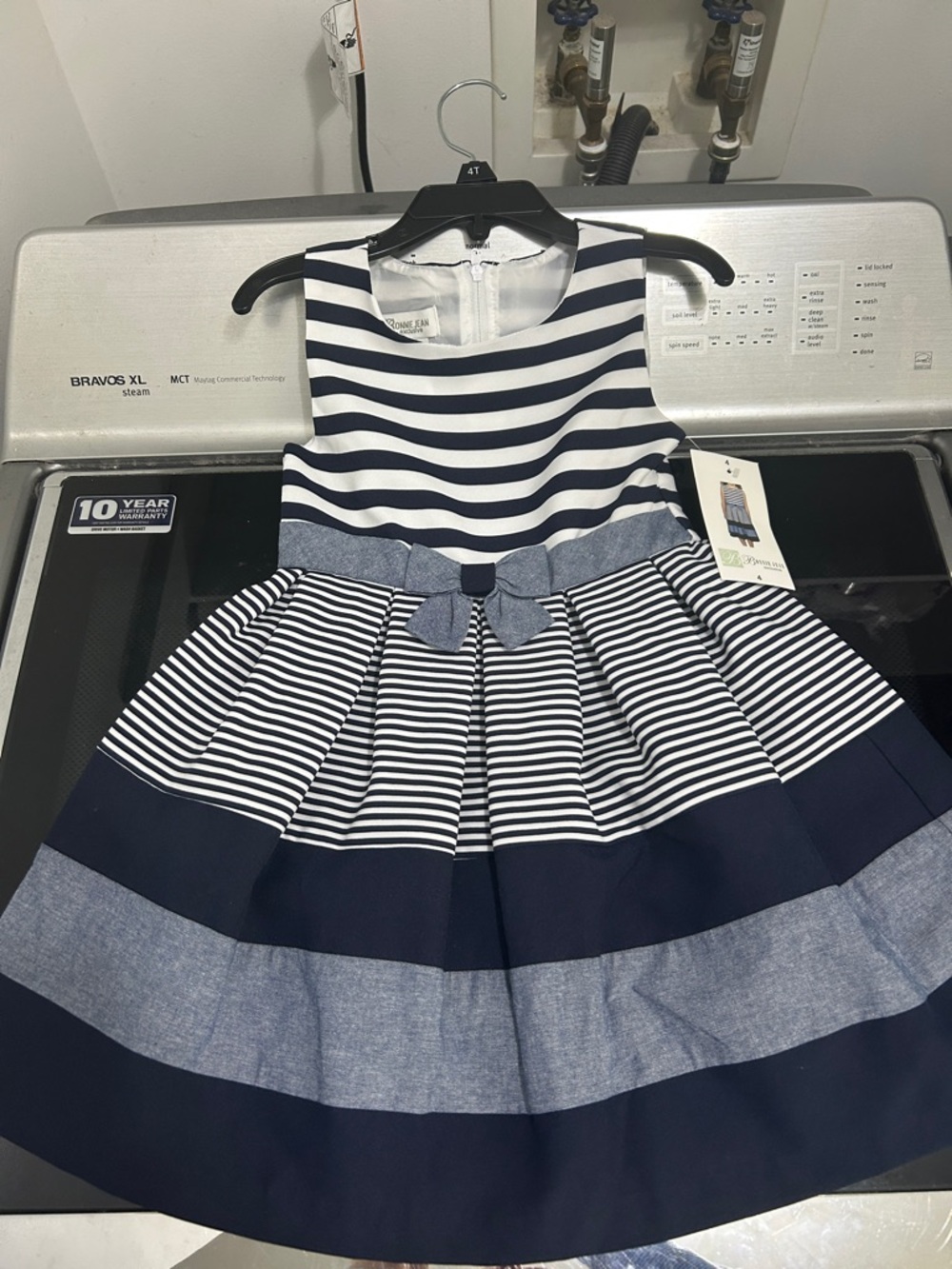 Girls size 4 new nwt nautical navy style stripes dress summer